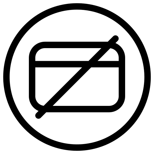 No credit card no credit card signaling payment method icon