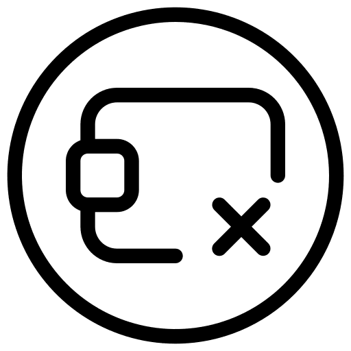 Wallet user interface business and finance failed icon