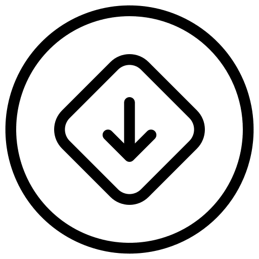 Down arrow download button direction icon