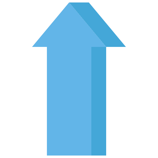 Up arrow long arrow point to directional icon