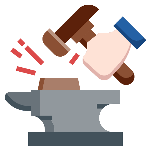 Metalworking hammer blacksmith industry icon