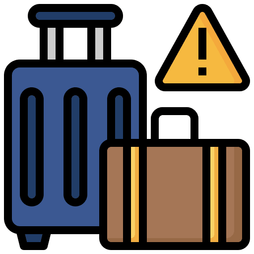 Travel warning avoid travel warning suitcase icon Travel warning avoid travel warning suitcase icon