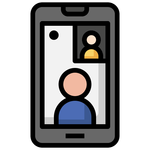 Video call avatar smartphone communications icon Video call avatar smartphone communications icon