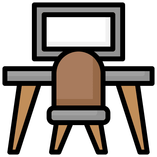 Workspace furniture and household monitor office icon Workspace furniture and household monitor office icon