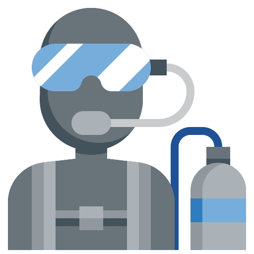 Scuba diving avatar underwater user icon Scuba diving avatar underwater user icon