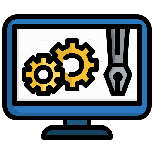 Computer gear computer monitor icon Computer gear computer monitor icon