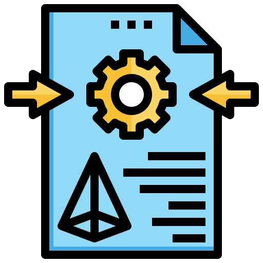 File document process gear icon File document process gear icon