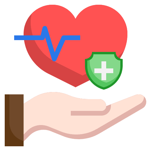 Heart healthcare and medical hospital care icon