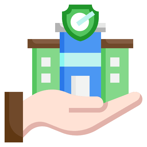 Insurance company building safety security icon