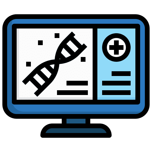Monitor biology science healthcare and medical icon Monitor biology science healthcare and medical icon