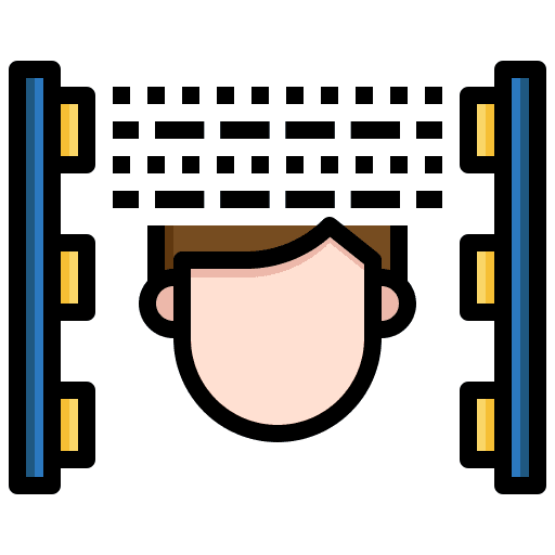 Scanning user face industry icon Scanning user face industry icon