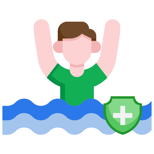 Drowning shield water life insurance icon Drowning shield water life insurance icon