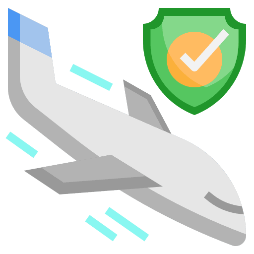 Airplane transportation protect travel icon Airplane transportation protect travel icon
