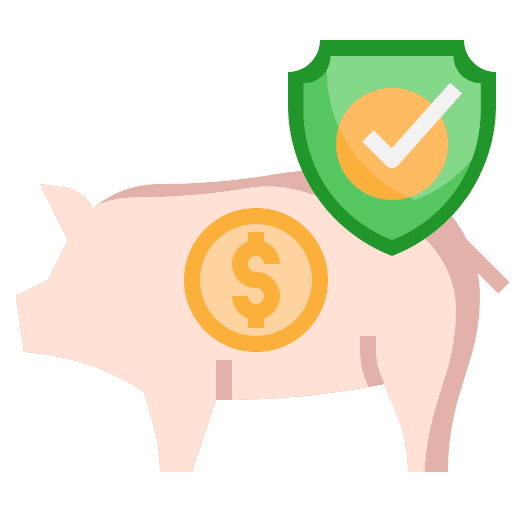 Savings piggy bank security insurance icon Savings piggy bank security insurance icon