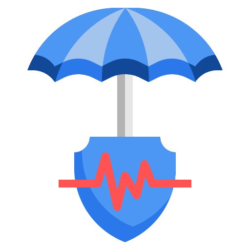 Umbrella protection heart rate shield icon Umbrella protection heart rate shield icon