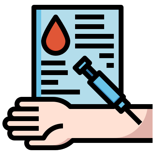 Blood test arm result medical report icon Blood test arm result medical report icon