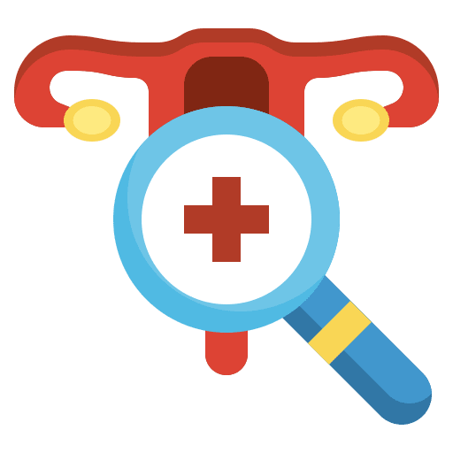 Pelvic exam body organ gynecology icon