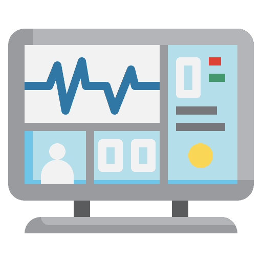 Vital signs healthcare and medical simulator electrocardiogram icon