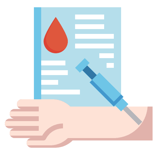 Blood test file test tube document icon Blood test file test tube document icon