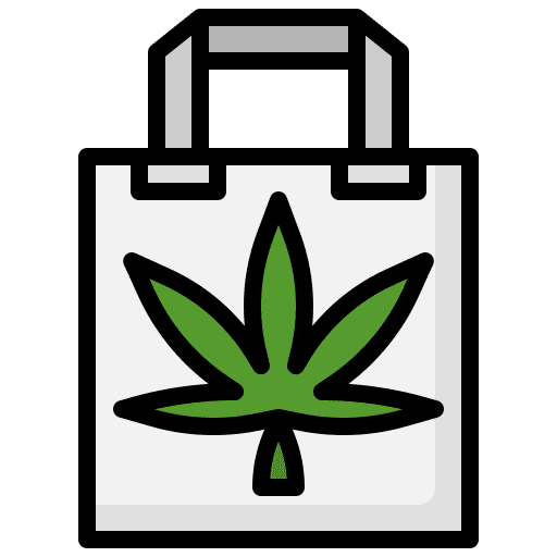 Bag commerce and shopping bag marijuana icon Bag commerce and shopping bag marijuana icon