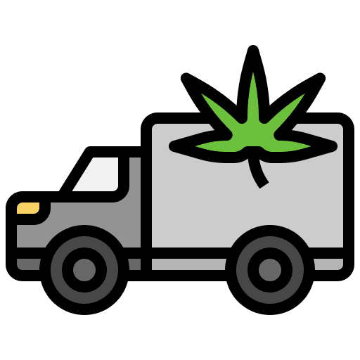 Shipping truck drug marijuana cannabis icon Shipping truck drug marijuana cannabis icon