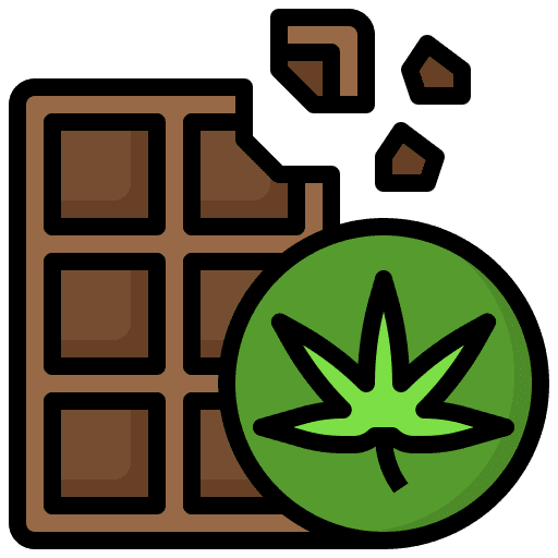 Chocolate bar food and restaurant cannabis marijuana icon Chocolate bar food and restaurant cannabis marijuana icon