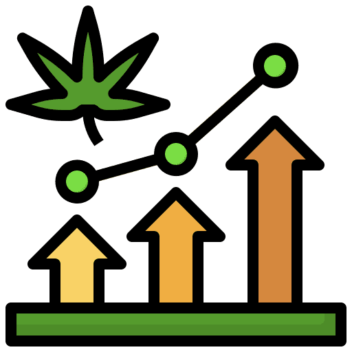 Profit marijuana analytics cannabis icon Profit marijuana analytics cannabis icon