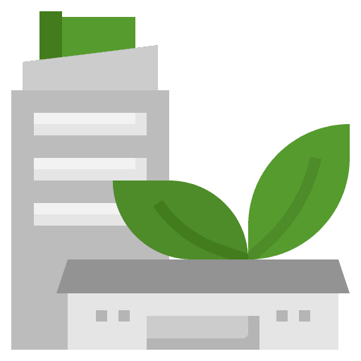 Green home industry leaf smart city icon