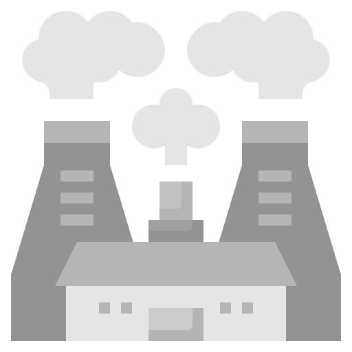 Air pollution smoke building contamination icon