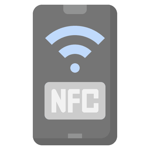 Nfc electronics wireless mobile phone icon Nfc electronics wireless mobile phone icon