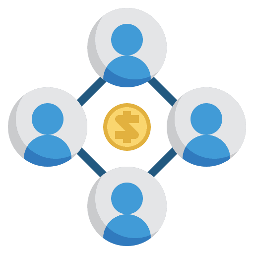 Affiliate computer structure networking icon