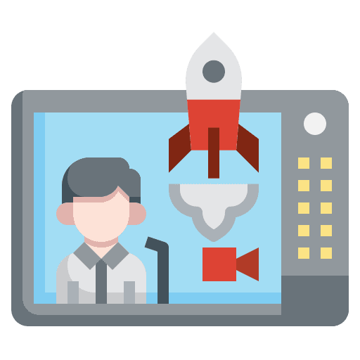 Rocket launch monitor live clouds icon Rocket launch monitor live clouds icon