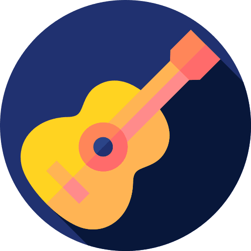 Guitar play string instrument music and multimedia icon Guitar play string instrument music and multimedia icon
