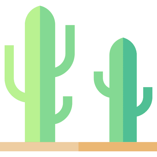 Cactus botanical scenery sun icon