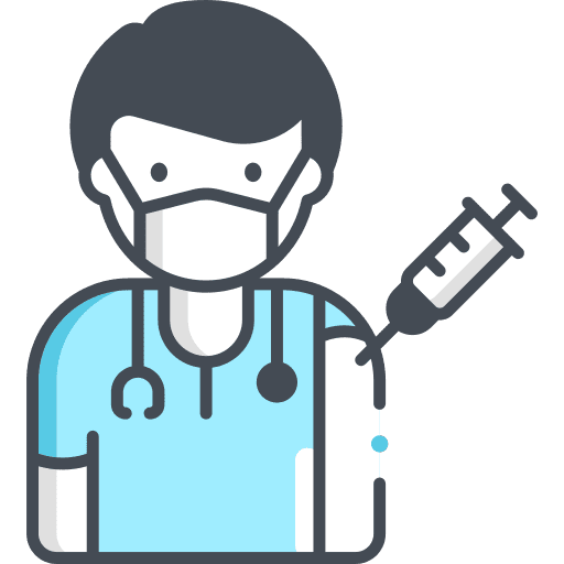 Doctor woman medicine vaccination icon