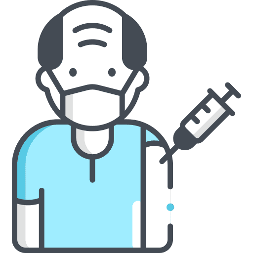 Old man syringe avatar coronavirus icon