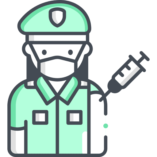 Soldier healthcare and medical army vaccine icon