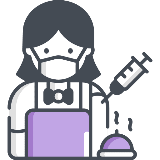 Waitress covid vaccine immunity icon
