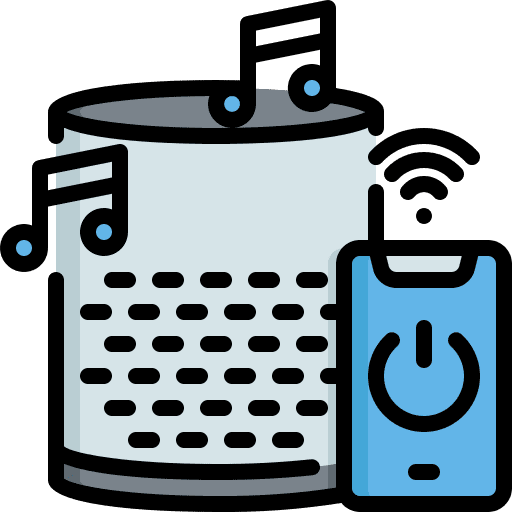 Loudspeaker echo dot voice assistant audio icon Loudspeaker echo dot voice assistant audio icon