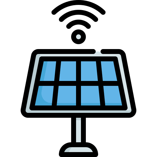 Solar cell home building smart icon Solar cell home building smart icon