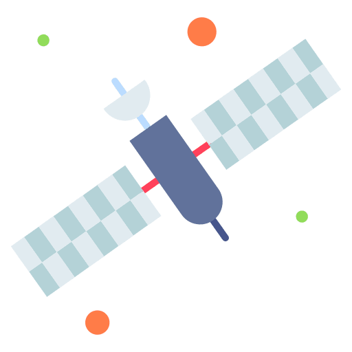 Space satellite technology connection electronics icon Space satellite technology connection electronics icon