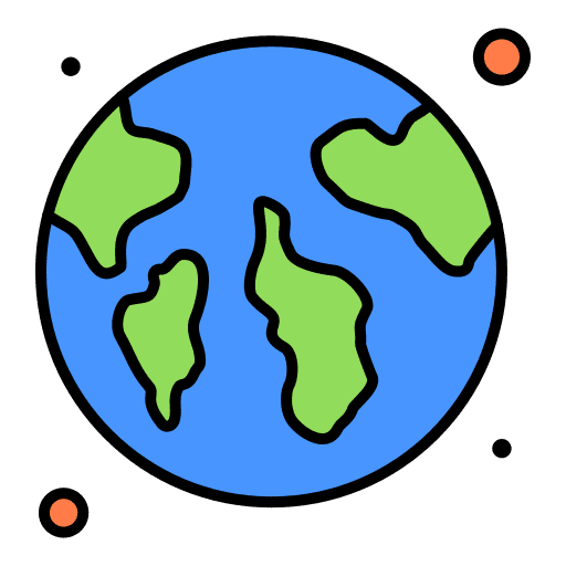 Earth world continent world map icon