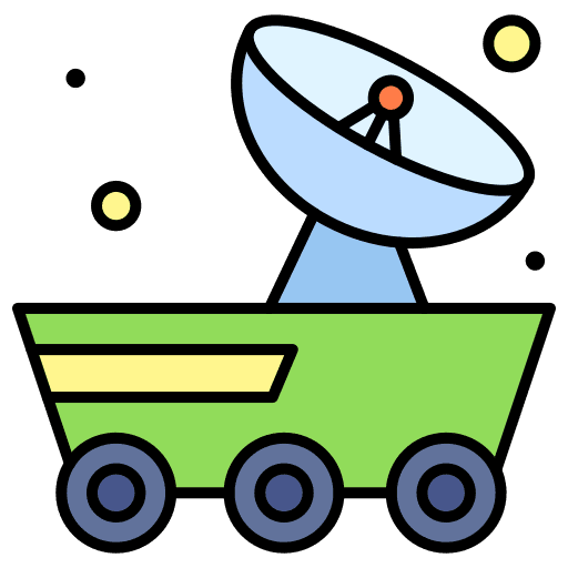 Space car moon rover space car communications icon Space car moon rover space car communications icon