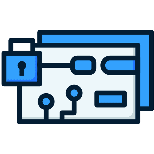 Credit card padlock safety security icon Credit card padlock safety security icon