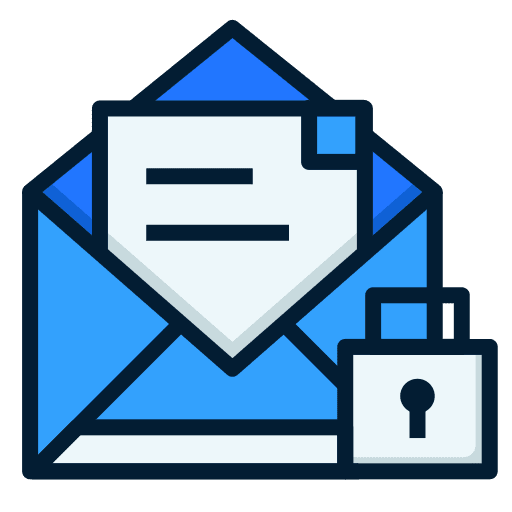 Mail safety protection padlock icon