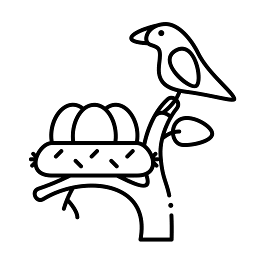 Nest branch bird animals icon