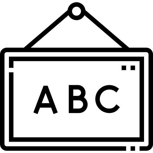 Blackboard board grammar education icon