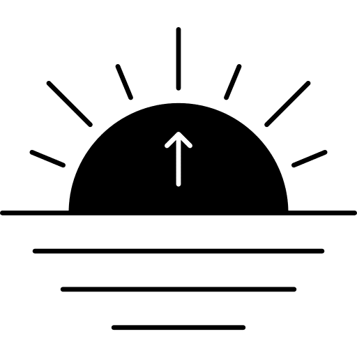 Dawn beginning sea sun icon