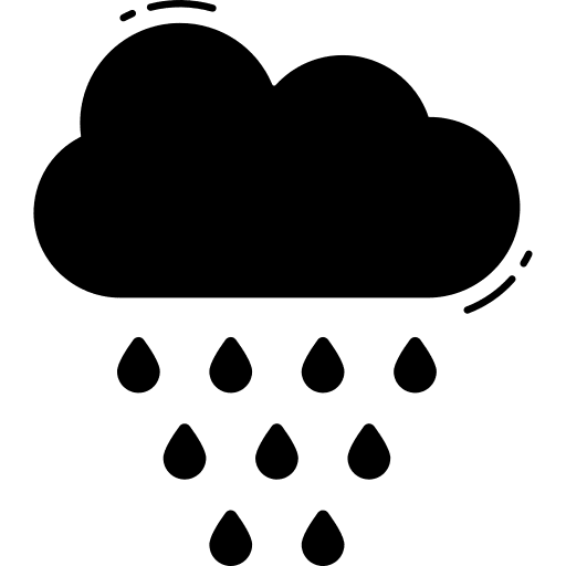 Raining raindrops weather downpour icon