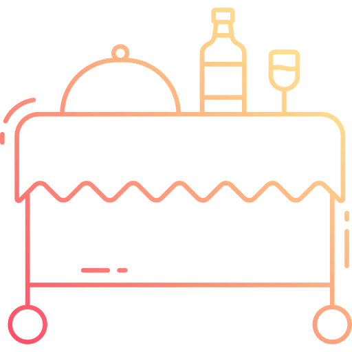 Food trolley food cart room service food and restaurant icon Food trolley food cart room service food and restaurant icon